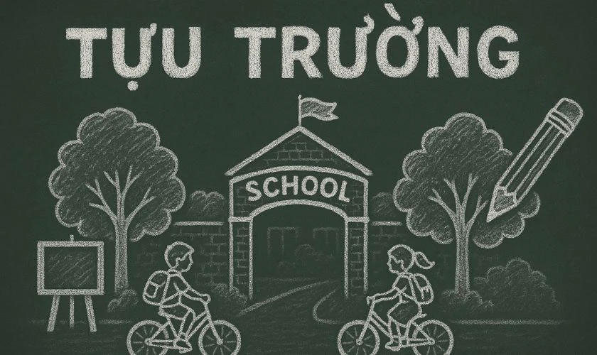 Trang trí bảng chủ đề trường học