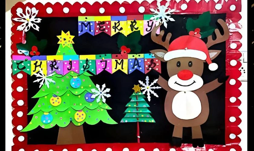 Cách trang trí bảng Giáng sinh có hình tuần lộc