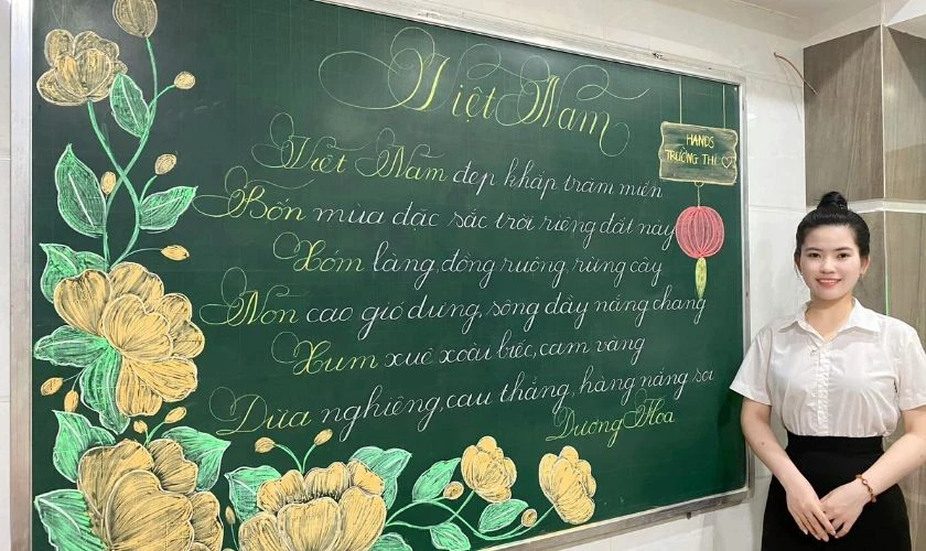 Bảng trang trí chào mừng ngày mùng 10/3