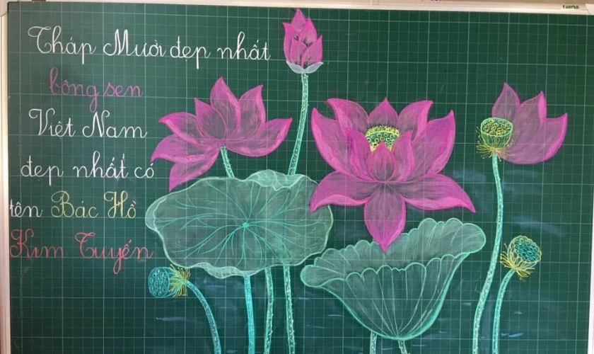 Trang trí bảng ngày Giỗ Tổ Hùng Vương đơn giản