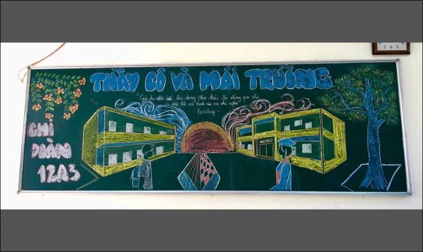 Mẫu trang trí bảng khai giảng mới lạ