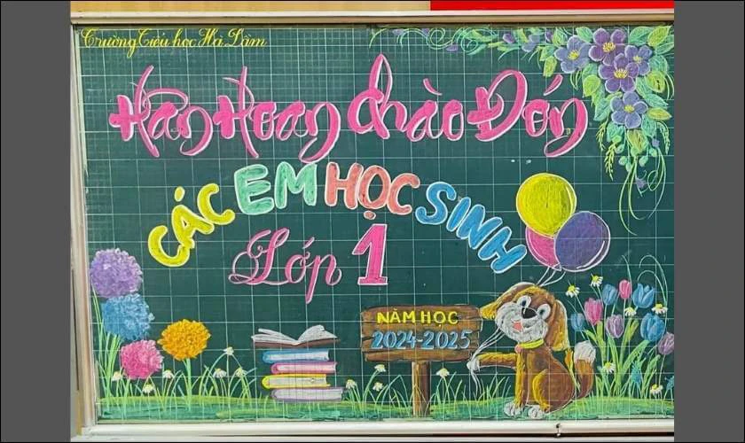 Bảng vẽ chào mừng các bé mẫu giáo đi học
