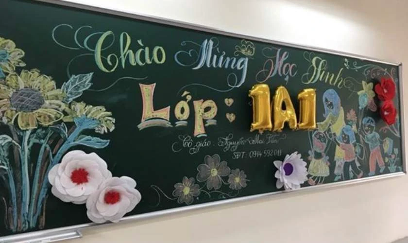 Trang trí bảng lớp học đẹp mắt