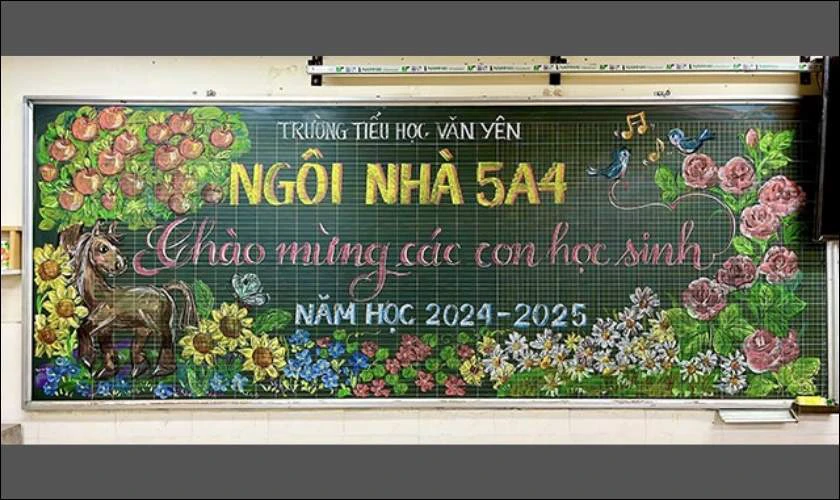 Trang trí bảng khai giảng cho học sinh lớp 5