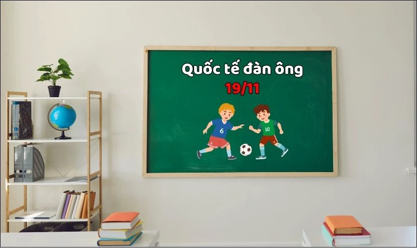 Trang trí bảng ngày Quốc tế đàn ông chủ đề thể thao