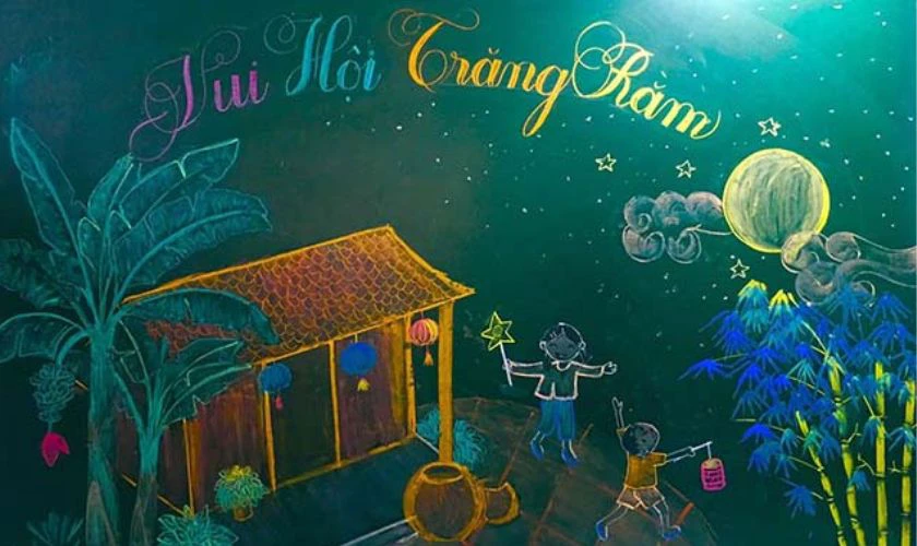 Mẫu trang trí bảng Trung thu độc đáo