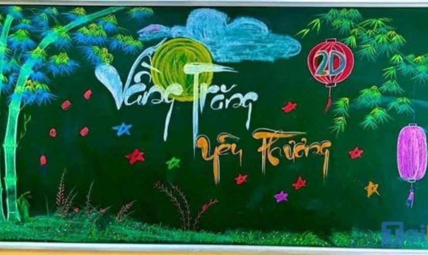 Mẫu trang trí bảng Trung thu đẹp, sáng tạo