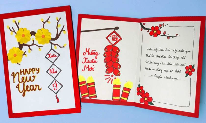 Trang trí bao lì xì Tết 2026 chữ Chúc Mừng Năm Mới đơn giản