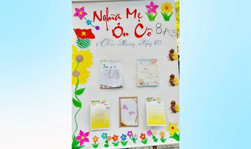 Ảnh mẫu vẽ trang trí đầu báo tường ngày 8/3 đẹp