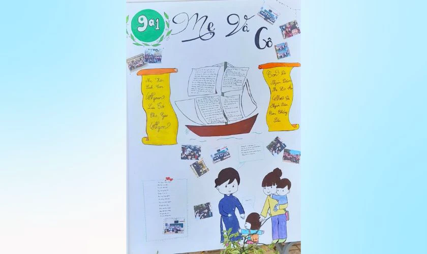 Gợi ý mẫu trang trí đầu báo tường chủ đề Mẹ và Cô