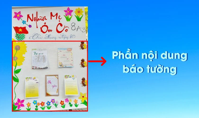 Sau khi trang trí phần tiêu đề, bạn tiếp tục bổ sung các phần nội dung chính