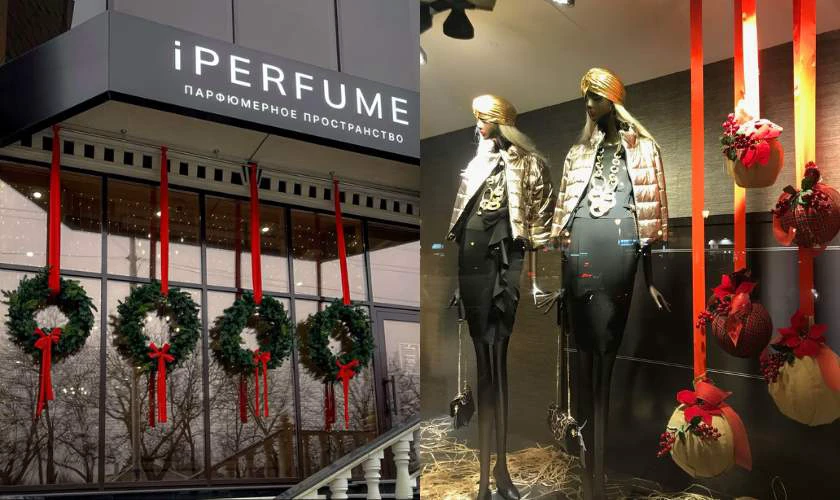 Decor Noel bằng dây ruy băng