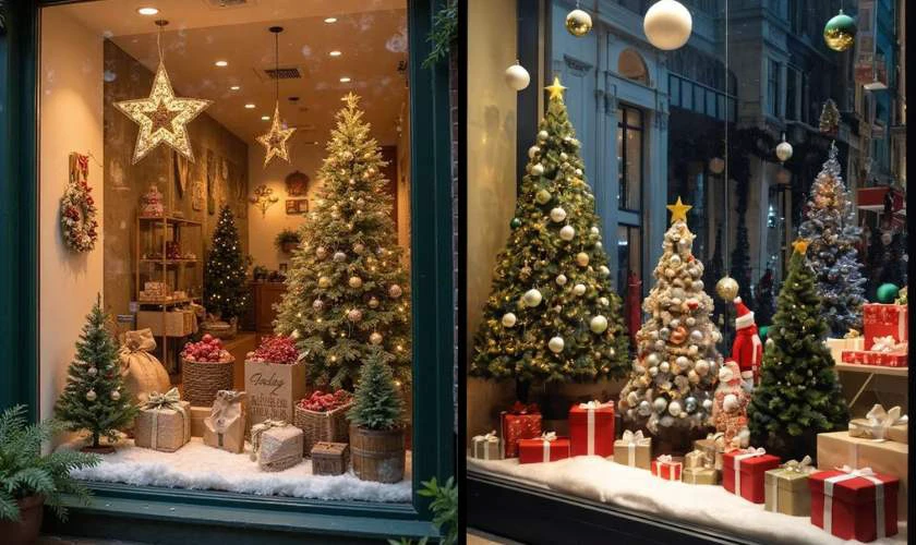 Decor Noel tone trắng hiện đại