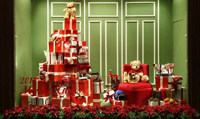 Decor hộp quà đỏ Noel