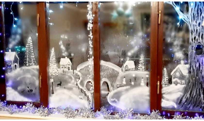 Decor Noel bằng chai xịt tuyết ấn tượng