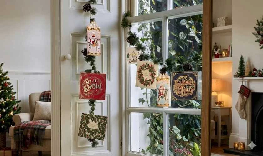Trang trí cửa sổ đồ trang trí giáng sinh ấn tượng