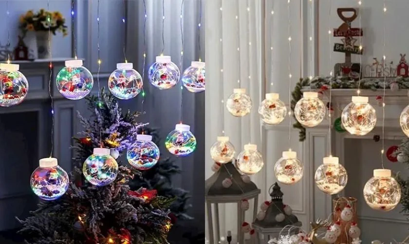 Quả châu có LED giúp khung cửa sổ thêm đẹp