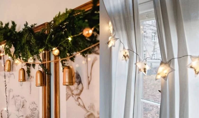 Gợi ý cách trang trí cửa sổ đón Giáng Sinh - Dây treo sáng tạo