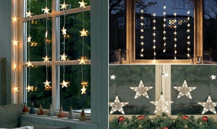 Mẫu trang trí cửa sổ với đèn LED tham khảo