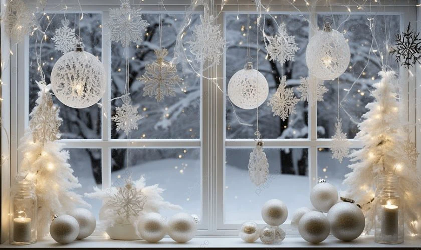 Khung cửa sổ Noel lung linh với LED