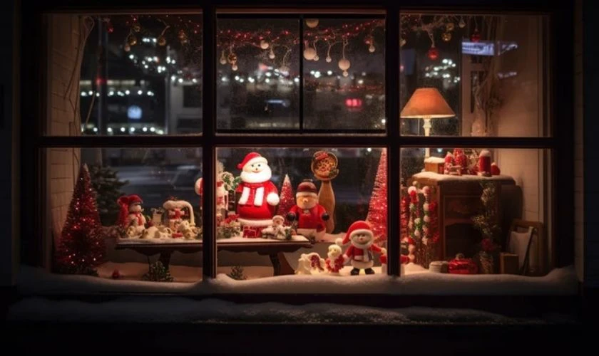 Mẫu trang trí cửa sổ đón Noel đẹp