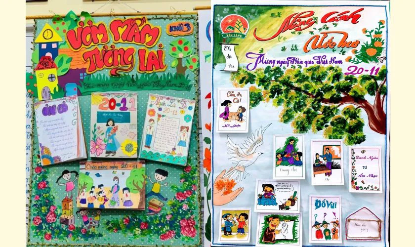 Các em nhỏ tô màu tranh thiếu nhi với giấy, kéo và keo dán