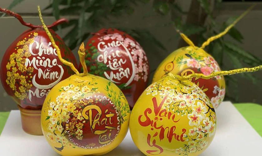 Dừa Tết phun sơn đẹp