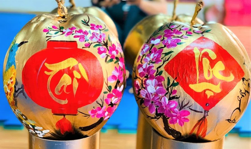 Trang trí dừa Tết chữ Phúc - Lộc - Thọ