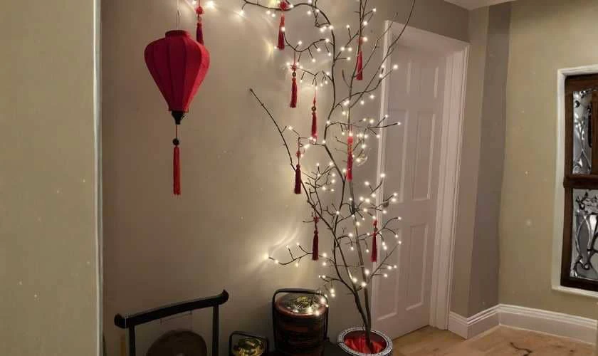 Trang trí gian hàng Tết bằng đèn LED ấn tượng