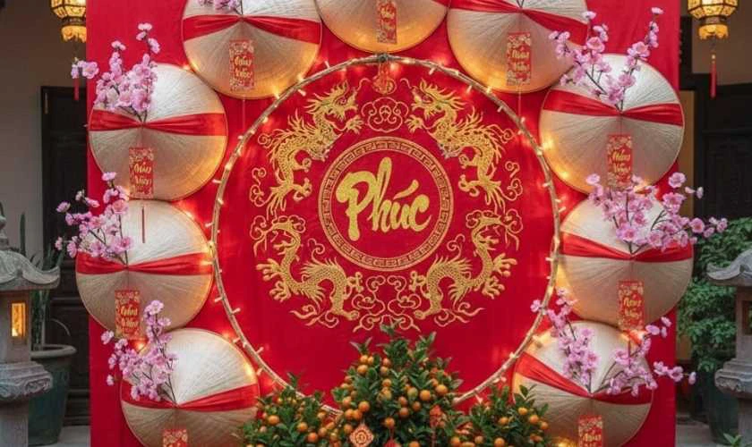 Trang trí bằng nón lá vẽ