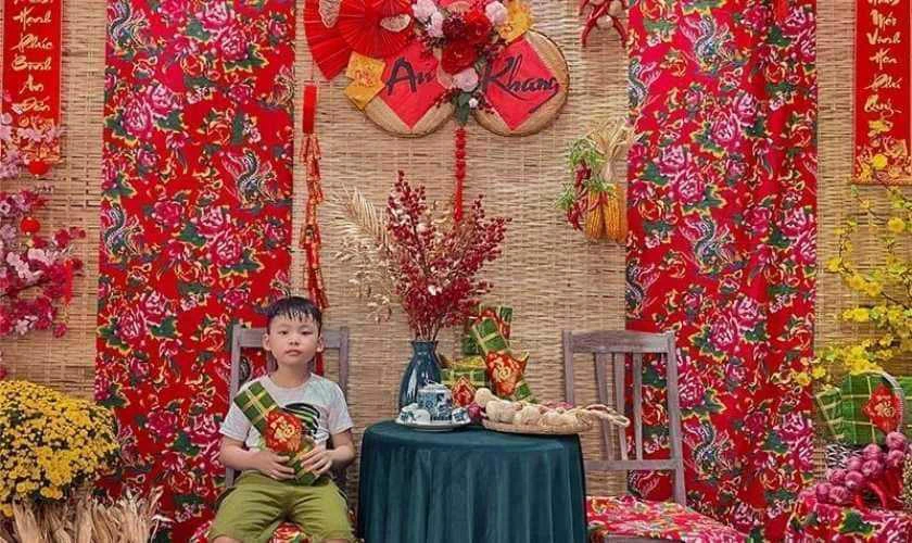 Trang trí với vải chăn con công hoài niệm