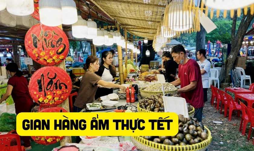 Cách trang trí gian hàng ẩm thực ngày Tết