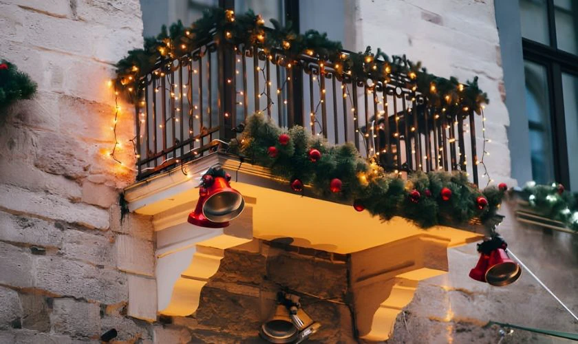 Trang trí Noel tại ban công