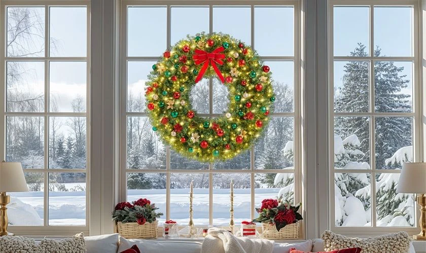 Trang trí Giáng sinh cho cửa kính