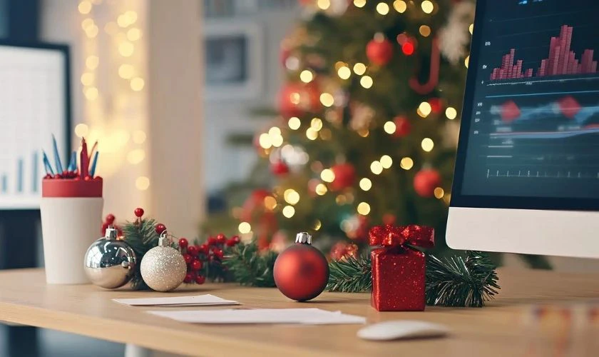 Trang trí Noel đẹp cho bàn học, bàn làm việc