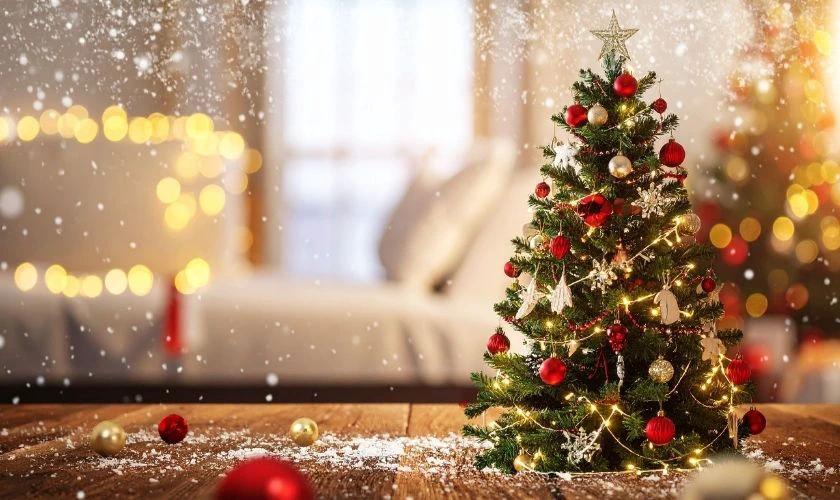 Mẫu trang trí Noel bằng hiệu ứng tuyết giả