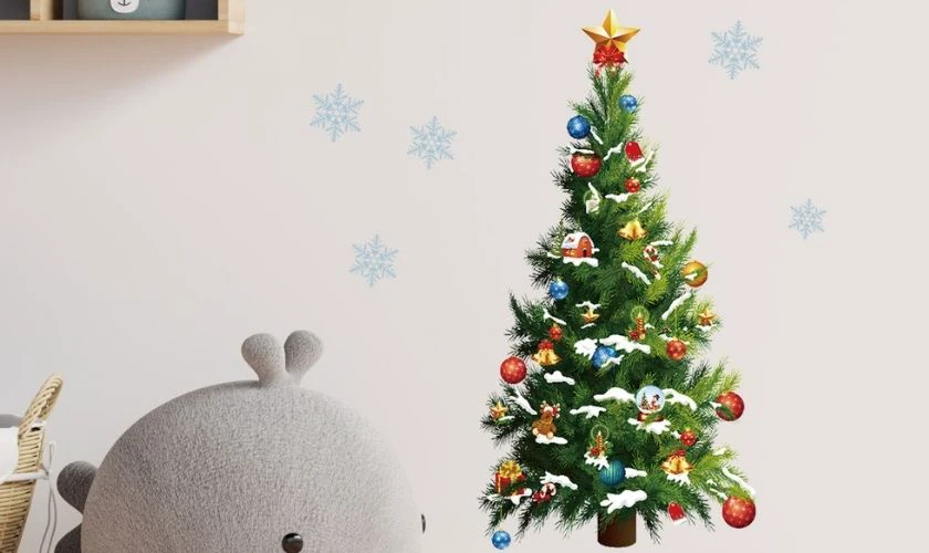 Mẫu trang trí Giáng sinh bằng giấy decal dán