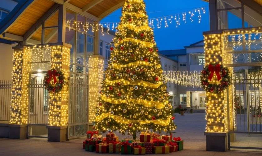 Trang trí Giáng sinh mầm non với cây thông Noel tươi tắn