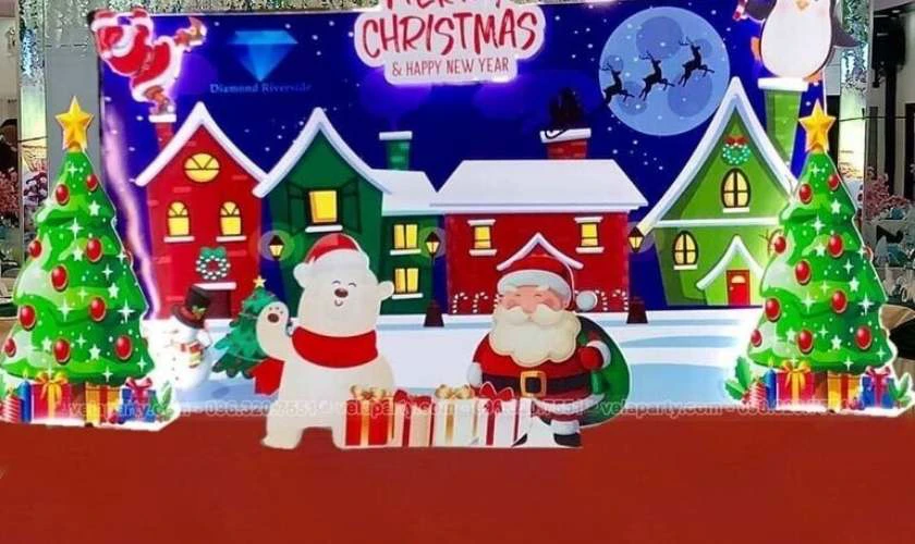 Decor Noel đặc biệt với backdrop dễ thương