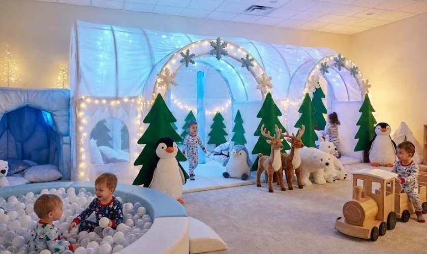 Trang trí Giáng sinh mầm non ở khu vui chơi sinh động