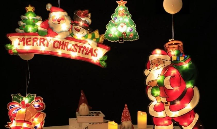 Trang trí Giáng Sinh ông già Noel với đèn LED