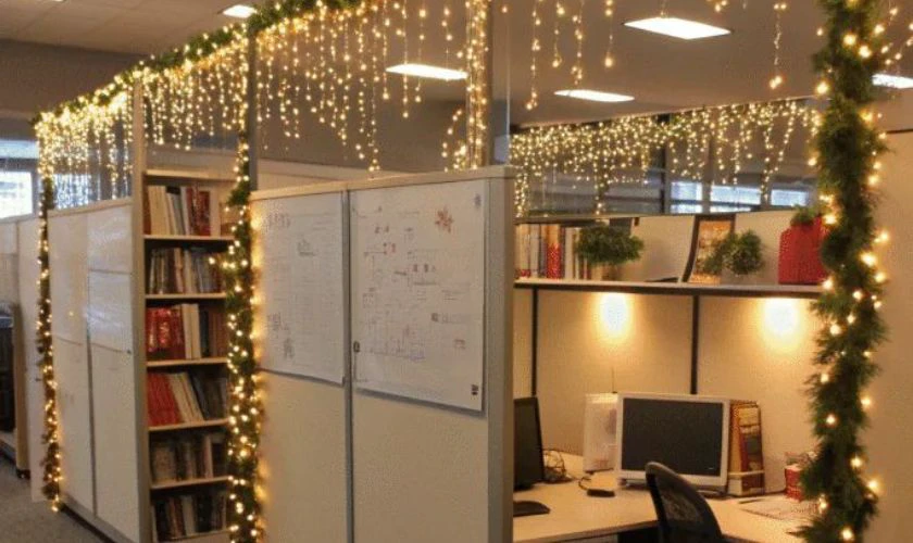 Trang trí Noel văn phòng bằng đèn LED nhiều màu