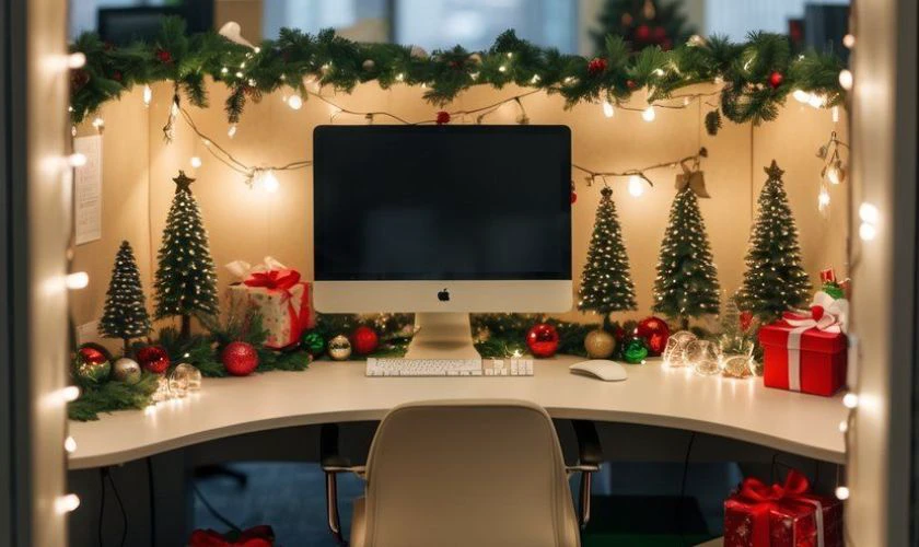 Trang trí Noel văn phòng nhiều màu sắc