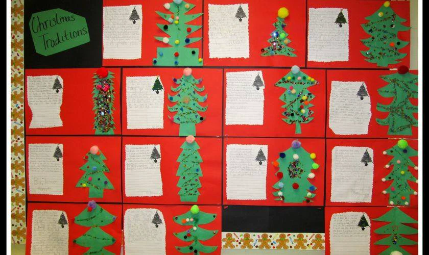 Trang trí Noel văn phòng bằng bảng tin màu sắc