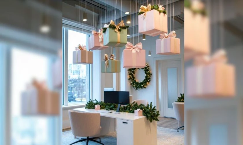 Treo các hộp quà màu sắc