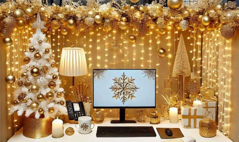 Trang trí Noel văn phòng bằng kim tuyến lấp lánh