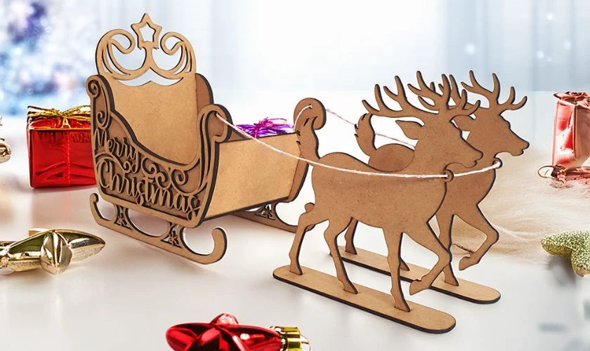 Xe tuần lộc bằng gỗ