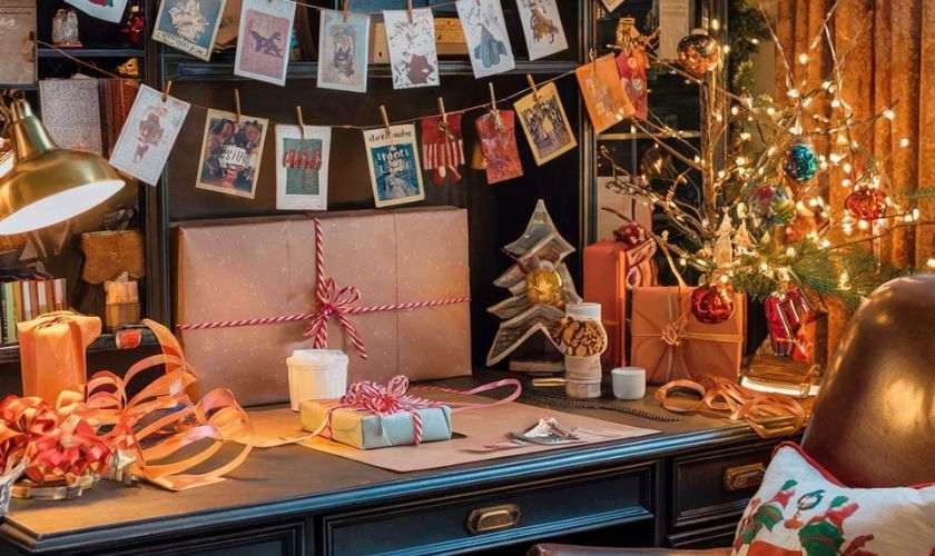 Trang trí Giáng sinh văn phòng theo concept Vintage màu sắc