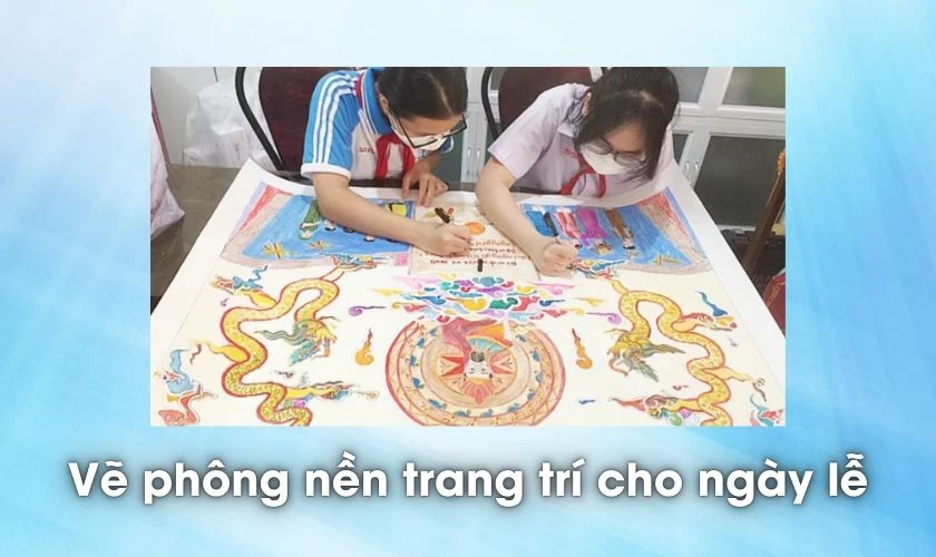 Trang trí Giỗ Tổ Hùng Vương tại trường học