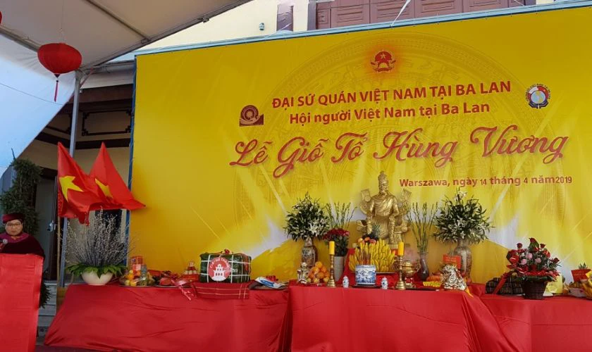 Trang trí sân khấu Giỗ tổ